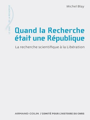 cover image of Quand la Recherche était une République